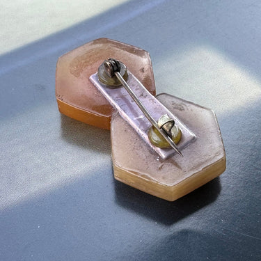 1930s Bakelite and Mother of Pearl “Boobies” Brooch Bloomers and Frocks